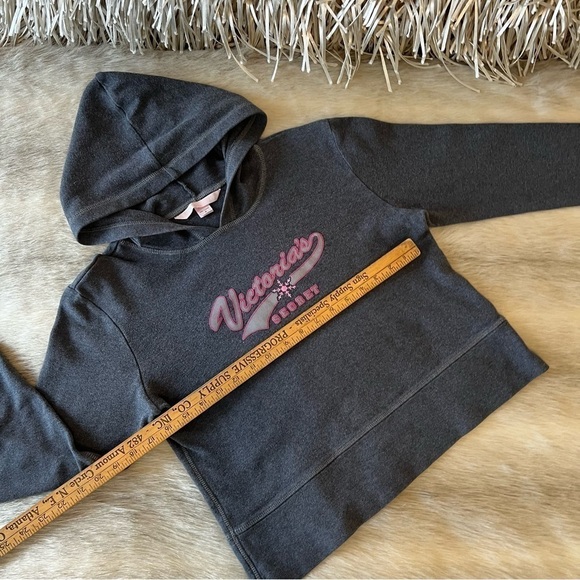 Vintage 2003 VICTORIA’S SECRET Gray Ling Sleeve Pullover Hoodie Logo Snowflake S - Picture 7 of 10